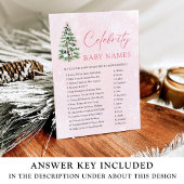 Invitation Pink Bows Christmas Tree Celebrity Baby Name Jeu