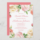 Invitation Pink Bridal Shower (Devant / Derrière)