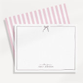 Invitation Pink, brown & Stripes a Note from Flat Note Card