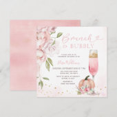 Invitation PINK Brunch et Bubbly Fête des mariées Citrouille (Devant / Derrière)