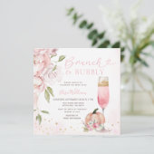 Invitation PINK Brunch et Bubbly Fête des mariées Citrouille (Debout devant)