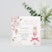 Invitation PINK Brunch et Bubbly Fête des mariées Coquette (Debout devant)