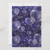 Invitation Pink Bubble Hearts mignon fille 90's Anniversaire  (Dos)