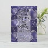 Invitation Pink Bubble Hearts mignon fille 90's Anniversaire  (Debout devant)