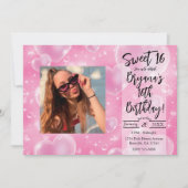 Invitation Pink Bubble Hearts mignon fille 90's Anniversaire  (Devant)
