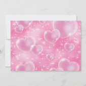 Invitation Pink Bubble Hearts mignon fille 90's Anniversaire  (Dos)