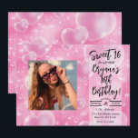 Invitation Pink Bubble Hearts mignon fille 90's Anniversaire<br><div class="desc">personnaliser pour tout événement</div>