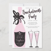 Invitation Pink Bubbly Bachelorette Week-end Itinéraire de la (Devant)