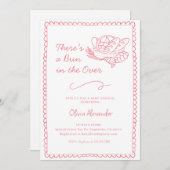 Invitation Pink Bun in the Oven Baby Shower (Devant / Derrière)