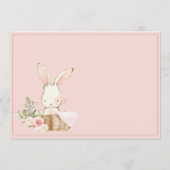 Invitation Pink Bunny Forest Aquarelle Baby shower mignon (Dos)