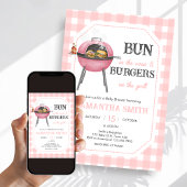 Invitation Pink Burger BBQ Baby Shower