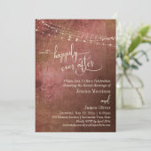 Invitation Pink & Burlap Vintage Heureusement Jamais Après La (Debout devant)