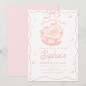 Invitation Pink Cake Bow Girls Veut Juste Être Un Anniversair (Devant / Derrière)