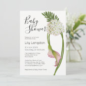 Invitation Pink Calla Lilies Élégant & Moderne Floral | Blanc (Debout devant)