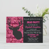Invitation Pink Camo Deer Hunting Party (Debout devant)