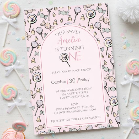 Invitation Pink Candy premier anniversaire Photo