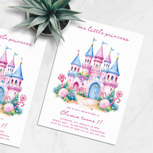 Invitation Pink Candyland Castle 1ère fête d'anniversaire
