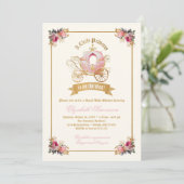 Invitation Pink Carrie Princess Fairytale Baby shower (Debout devant)