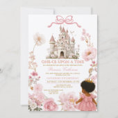 Invitation Pink Castle Princess One-ce Upon A Time Birthday I (Devant)