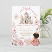 Invitation Pink Castle Princess One-ce Upon A Time Birthday I (Debout devant)