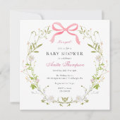 Invitation Pink C'est un Baby shower de boue fleurie fille (Devant)