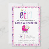 Invitation Pink C'est une Motif de transport de bébé fille Po (Devant)