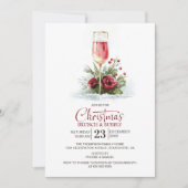 Invitation Pink Champagne Brunch and Bubbly Christmas (Devant)