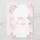 Invitation Pink château princesse anniversaire fille invitati (Dos)