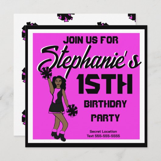 Invitation Pink Cheer #1 (Devant / Derrière)