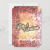 Invitation Pink Cheetah imprimé 50e anniversaire (Dos)