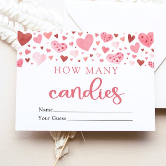 Invitation Pink Chérie Valentine Combien de bonbons Jeu