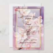 Invitation Pink Cherry Blossoms/ Lavender Photo Box  (Devant)