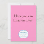 Invitation Pink Chevron, fête d'anniversaire de Tiki Man Luau (Dos)