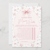 Invitation Pink Chic Floral maman ou papa Baby shower jeu (Devant)