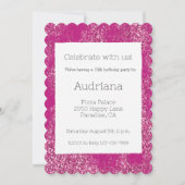 Invitation Pink Chic Glitzy Parties scintillant étincelante 1 (Devant)