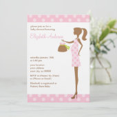 Invitation Pink Chic Maman À Baby shower (Debout devant)