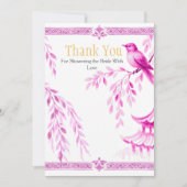 Invitation Pink Chinoiserie "Thank You" Sign (Devant)