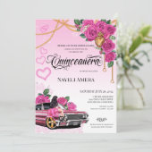 Invitation Pink Chola Lowrider Chicana Quinceanera (Debout devant)