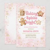 Invitation Pink Christmas Baking Spiritueux Bright Baking Par (Devant / Derrière)