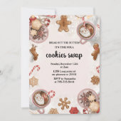Invitation Pink Christmas Cookie Swap (Devant)