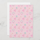 Invitation Pink Christmas Coquette Bow Seamless Pattern (Devant / Derrière)