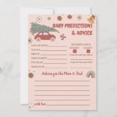 Invitation Pink Christmas Père Noël Baby Predictions Jeu de c (Devant)