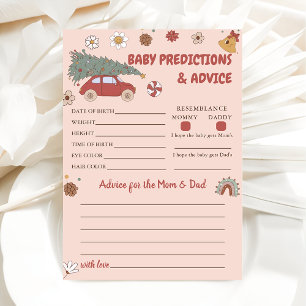 Invitation Pink Christmas Père Noël Baby Predictions Jeu de c