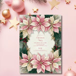 Invitation Pink Christmas Poinsettia Winter Greenergie Party<br><div class="desc">Célébrez la joie de la saison avec notre fête de Noël Red Poinsettia Floral Gold Parties scintillant Invitation, conçue pour apporter chaleur et élégance à votre rassemblement de vacances. Cette invitation combine des fleurs festives de poinsettia rouges avec des accents de parties scintillant dorée étincelants, créant un attrait visuel étonnant...</div>