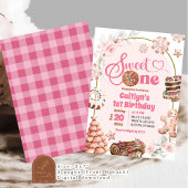 Invitation Pink Christmas Sweet un hiver premier anniversaire