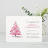 Invitation Pink Christmas Tree Modern Holiday Cocktail Party (Debout devant)