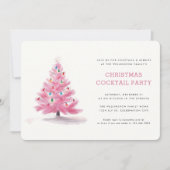 Invitation Pink Christmas Tree Modern Holiday Cocktail Party (Devant)