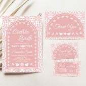 Invitation Pink Cielito Lindo Papel Picado Baby Shower