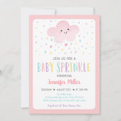 Invitation Pink Cloud Girl Baby Sprinkel (Devant)