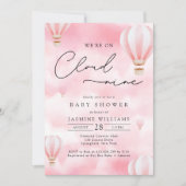 Invitation PinK Cloud Neuf Baby shower (Devant)